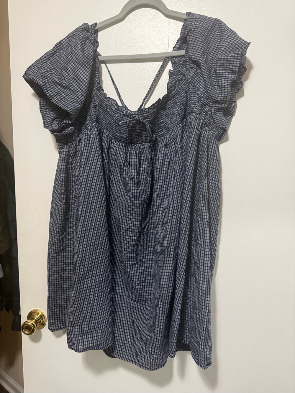 Cider Blue Check Mini Dress